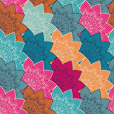 etnik çiçek seamless modeli