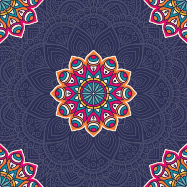 etnik çiçek seamless modeli