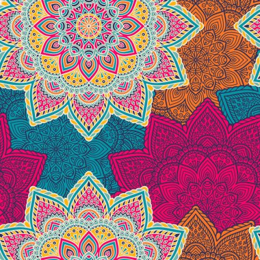 etnik çiçek seamless modeli