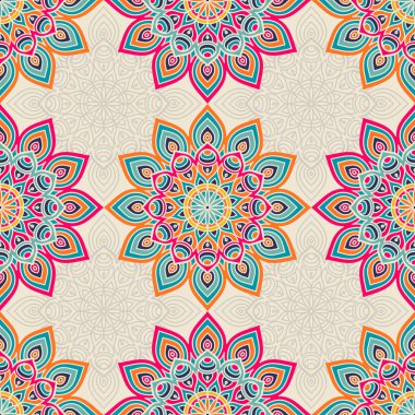 etnik çiçek seamless modeli