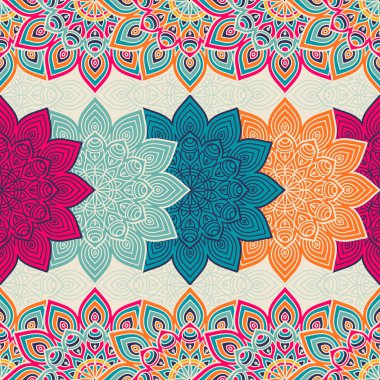 etnik çiçek seamless modeli
