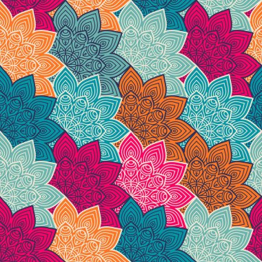 etnik çiçek seamless modeli