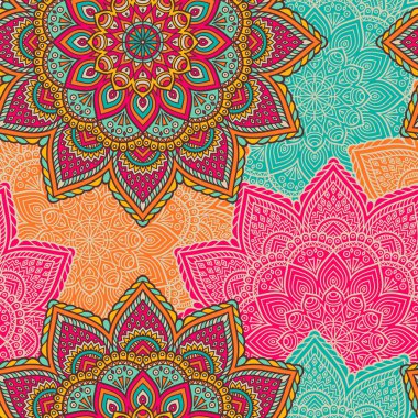 etnik çiçek seamless modeli