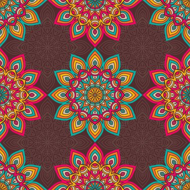 etnik çiçek seamless modeli