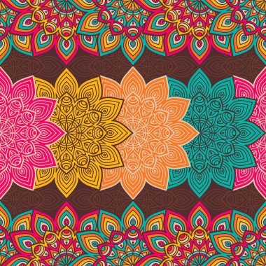 etnik çiçek seamless modeli