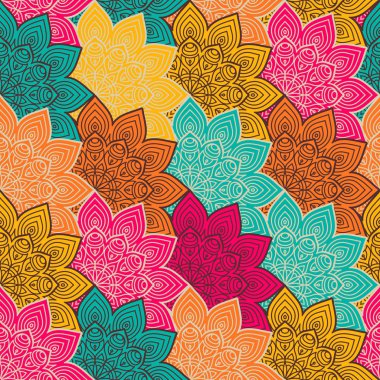 etnik çiçek seamless modeli