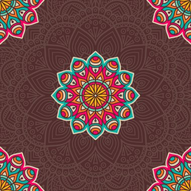 etnik çiçek seamless modeli