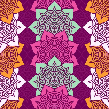 etnik çiçek seamless modeli