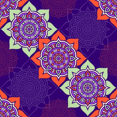 etnik çiçek seamless modeli