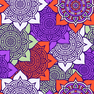 etnik çiçek seamless modeli