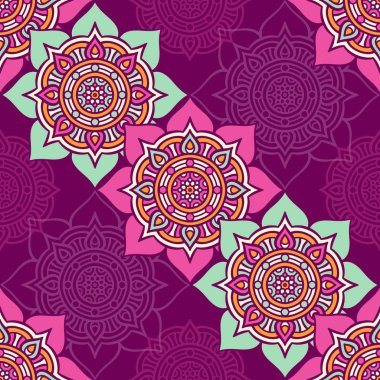 etnik çiçek seamless modeli