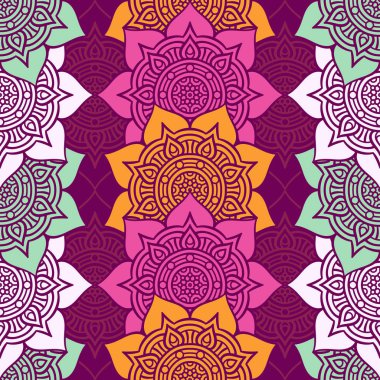 etnik çiçek seamless modeli