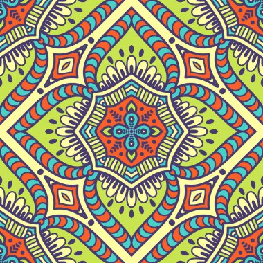 etnik çiçek seamless modeli