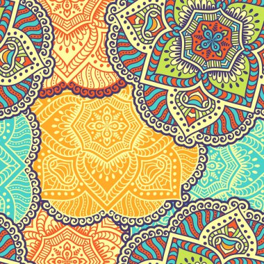 etnik çiçek seamless modeli