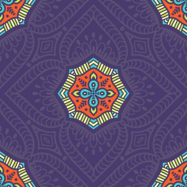 etnik çiçek seamless modeli