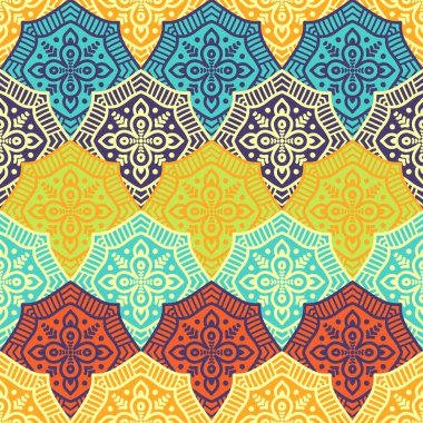 etnik çiçek seamless modeli