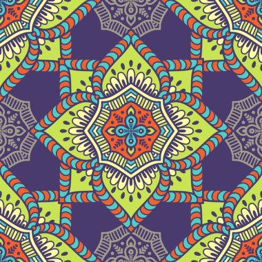 etnik çiçek seamless modeli