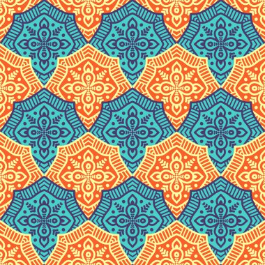 etnik çiçek seamless modeli