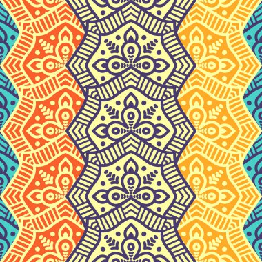 etnik çiçek seamless modeli