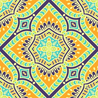 etnik çiçek seamless modeli