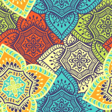 etnik çiçek seamless modeli