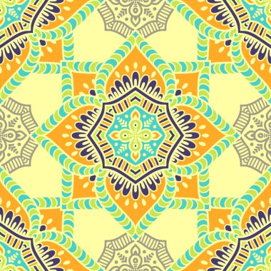 etnik çiçek seamless modeli