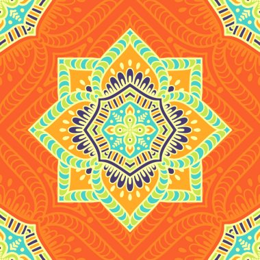 etnik çiçek seamless modeli