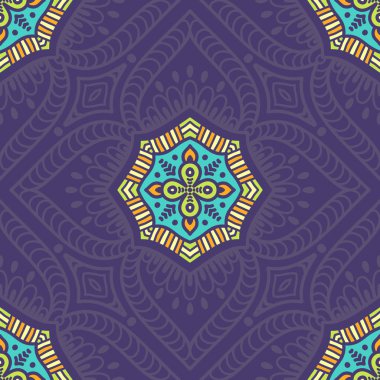 etnik çiçek seamless modeli