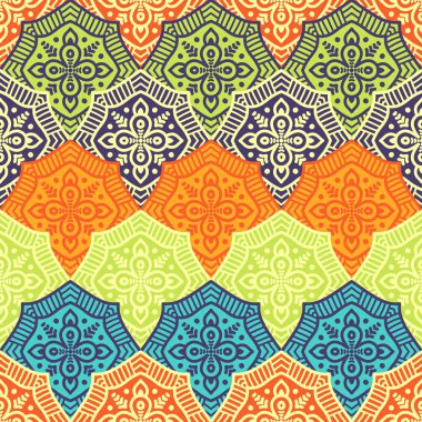 etnik çiçek seamless modeli