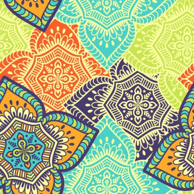 etnik çiçek seamless modeli