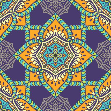 etnik çiçek seamless modeli