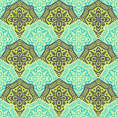 etnik çiçek seamless modeli