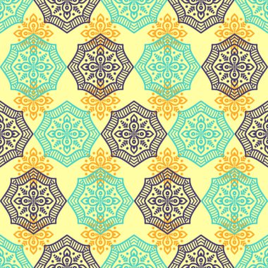 etnik çiçek seamless modeli