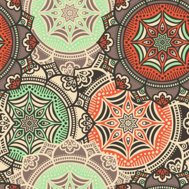 etnik çiçek seamless modeli