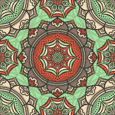 etnik çiçek seamless modeli