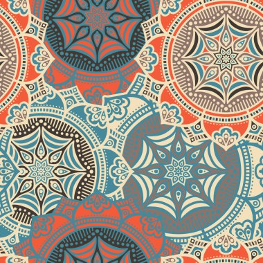 etnik çiçek seamless modeli