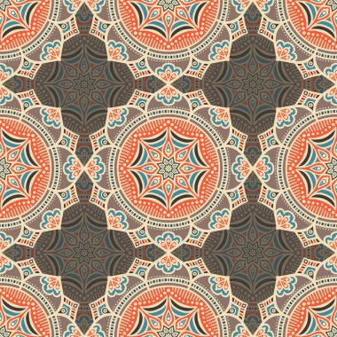 etnik çiçek seamless modeli