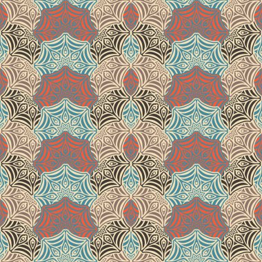 etnik çiçek seamless modeli