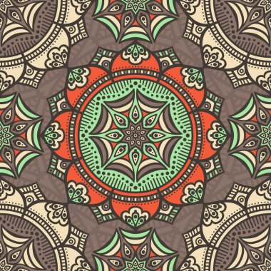 etnik çiçek seamless modeli