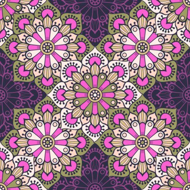 etnik çiçek seamless modeli