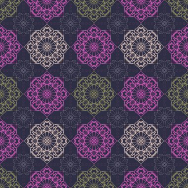 etnik çiçek seamless modeli