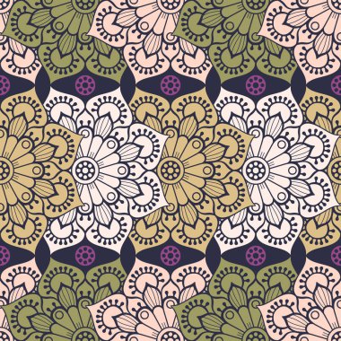 etnik çiçek seamless modeli