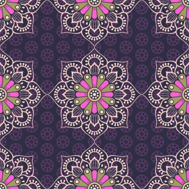 etnik çiçek seamless modeli