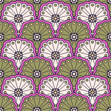 etnik çiçek seamless modeli
