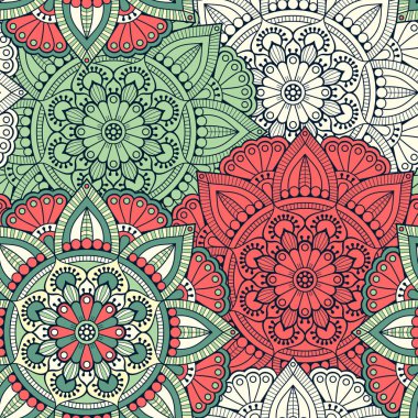 etnik çiçek seamless modeli