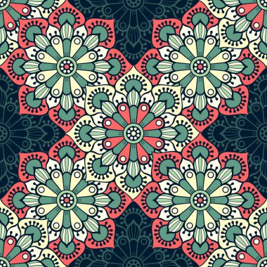etnik çiçek seamless modeli