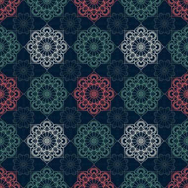 etnik çiçek seamless modeli