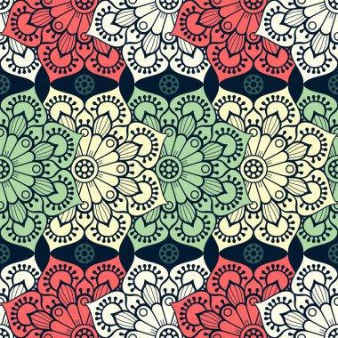 etnik çiçek seamless modeli