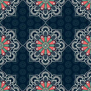 etnik çiçek seamless modeli