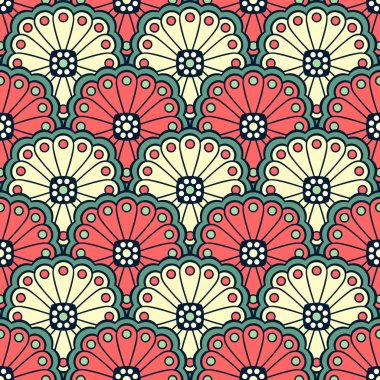 etnik çiçek seamless modeli